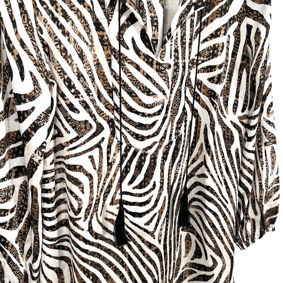 CHICOS Zebra Print Tunic - chicos sz 1 - NWOT - Picture 4 of 10
